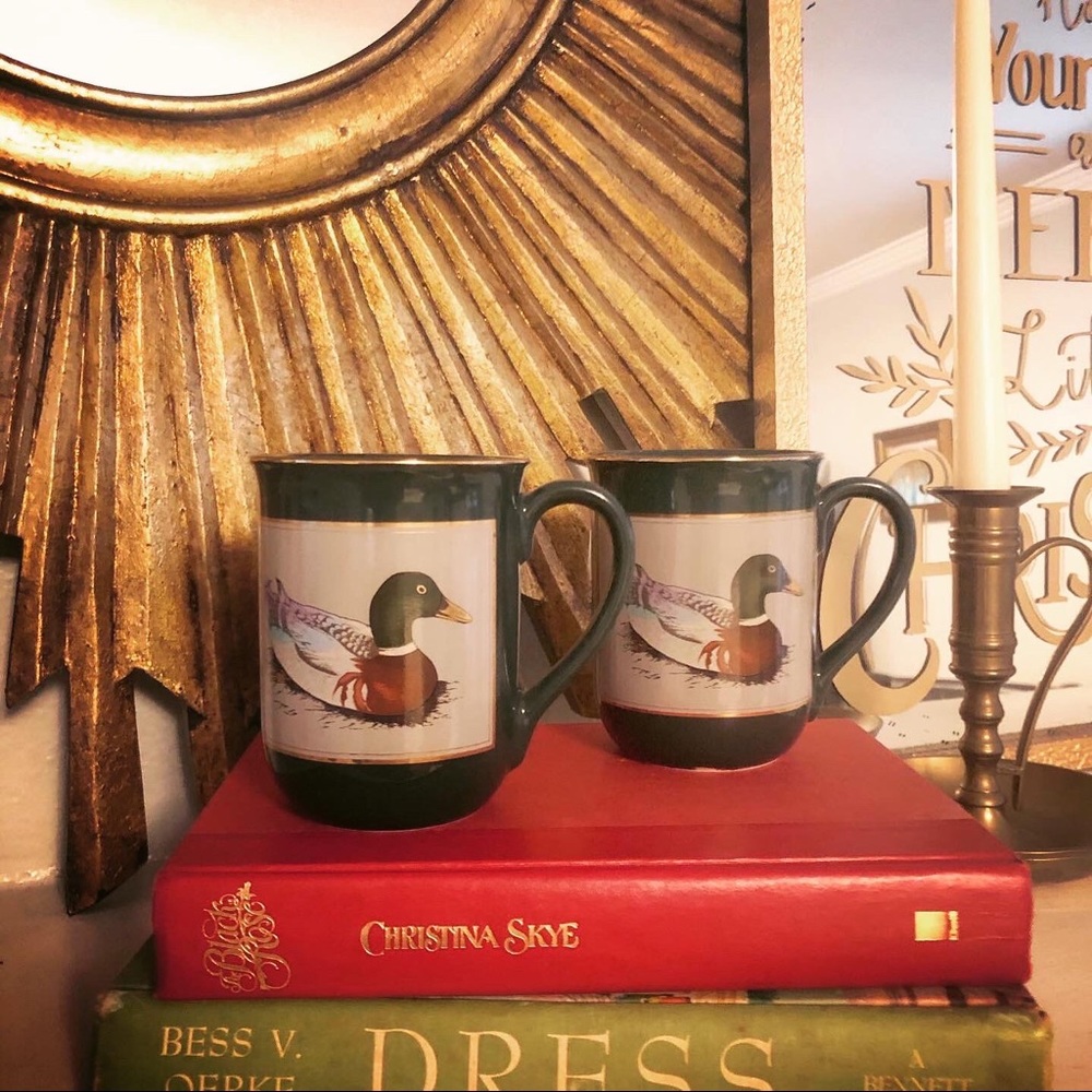 Pair of Vintage Otagiri Mallard duck mugs